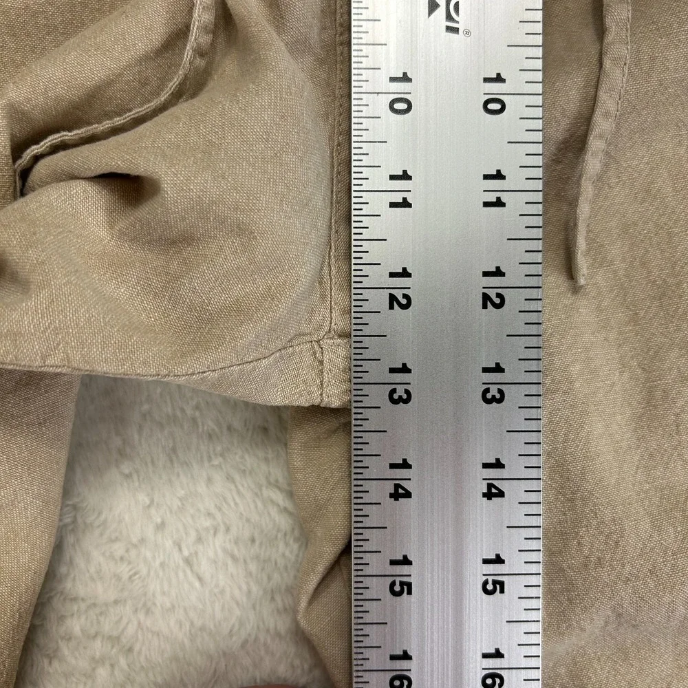 Vintage Guess Jeans Linen Pants Mens 38 Beige Drawstring Flat Front Grunge